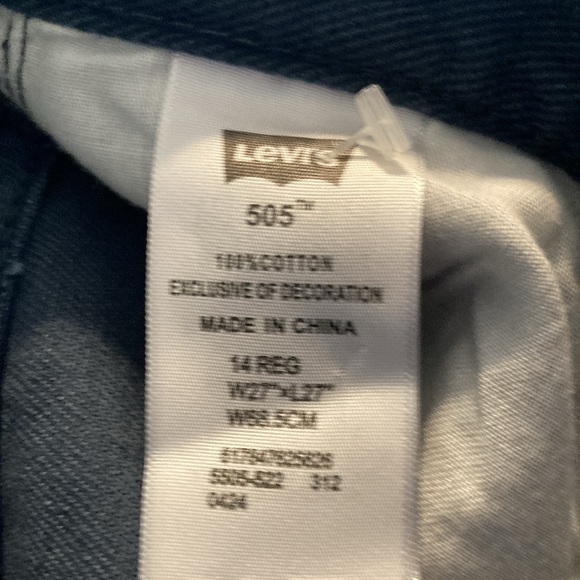 NWT Levi’s 505 straight leg blue jeans, boys size 14 - Picture 6 of 6